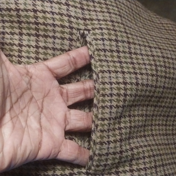 Vintage Sag Harbor Wool Blazer Jacket Academia Houndstooth Brown Size 10 - Picture 5 of 7